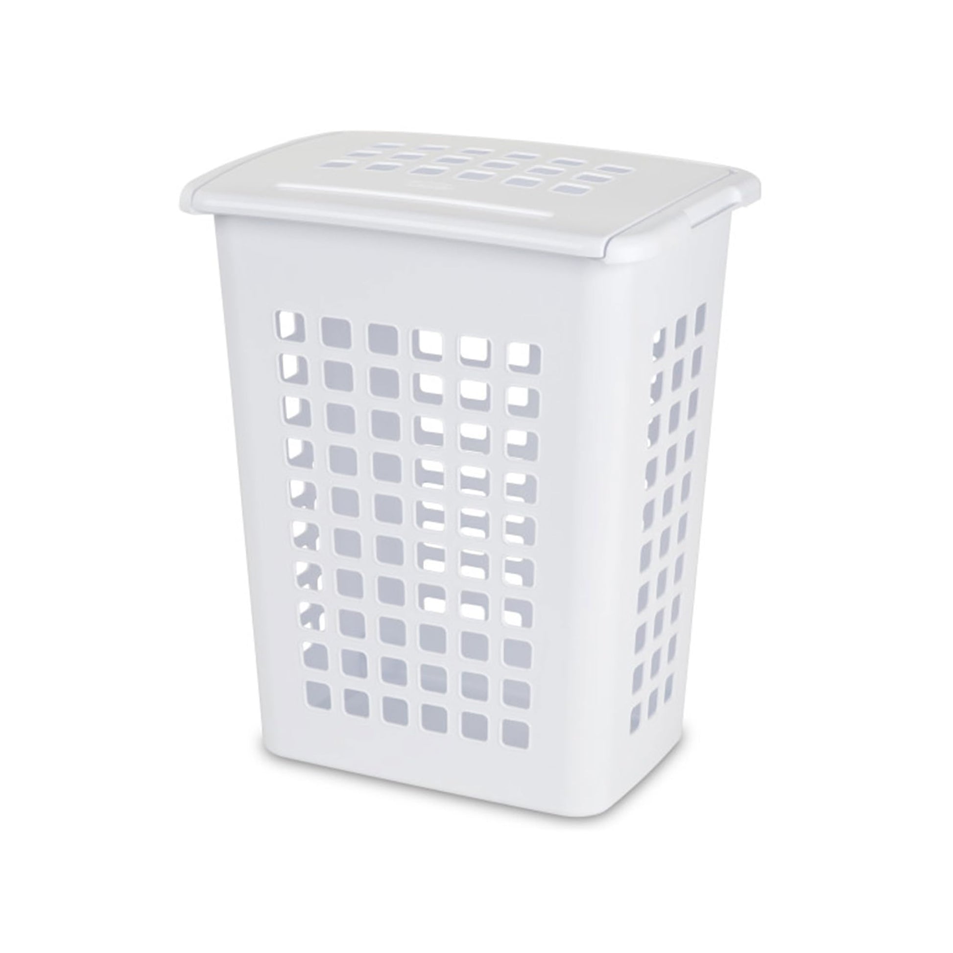 Sterilite 4 Pack Rectangular LiftTop Laundry Hampers, Plastic Clothes Basket with Lid