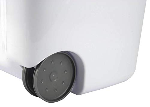 Sterilite 3-Pack Laundry Hamper with Lid and Wheels, Rolling Clothes Basket, Ultra, White