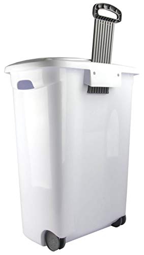 Sterilite 3-Pack Laundry Hamper with Lid and Wheels, Rolling Clothes Basket, Ultra, White