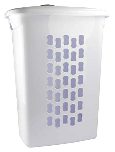 Sterilite 3-Pack Laundry Hamper with Lid and Wheels, Rolling Clothes Basket, Ultra, White