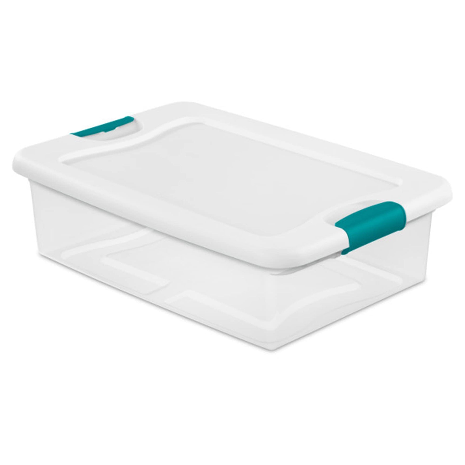 Sterilite 6-Pack Stackable Storage Bin with Lid, Clear Plastic Design, 32 Quart