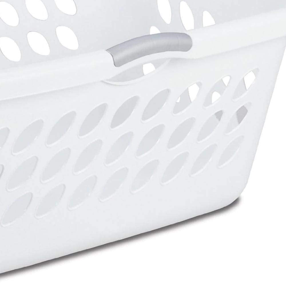 Sterilite 12158006 Ultra Laundry Basket, White with Titanium Handles