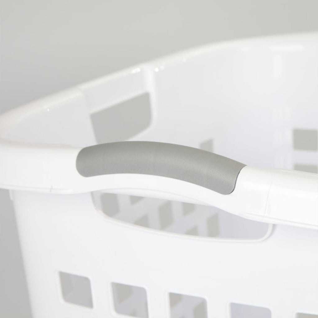 Sterilite Ultra Easy Carry Laundry Hamper, Comfort Handles to Easily Carry Clothes Between the Bedroom and Laundry Room, Plastic, White, 4-Pack