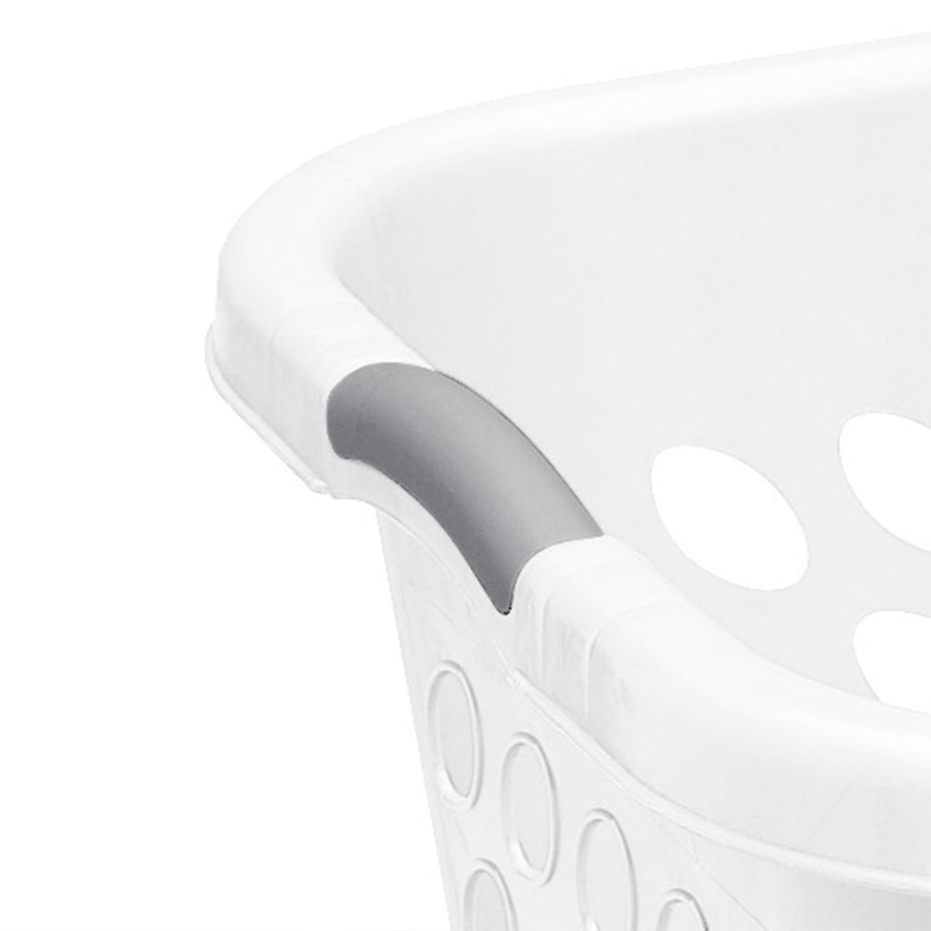 Sterilite 6-Pack Square Laundry Basket, Sturdy Plastic Clothes Hamper, 1.5 Bushel, White