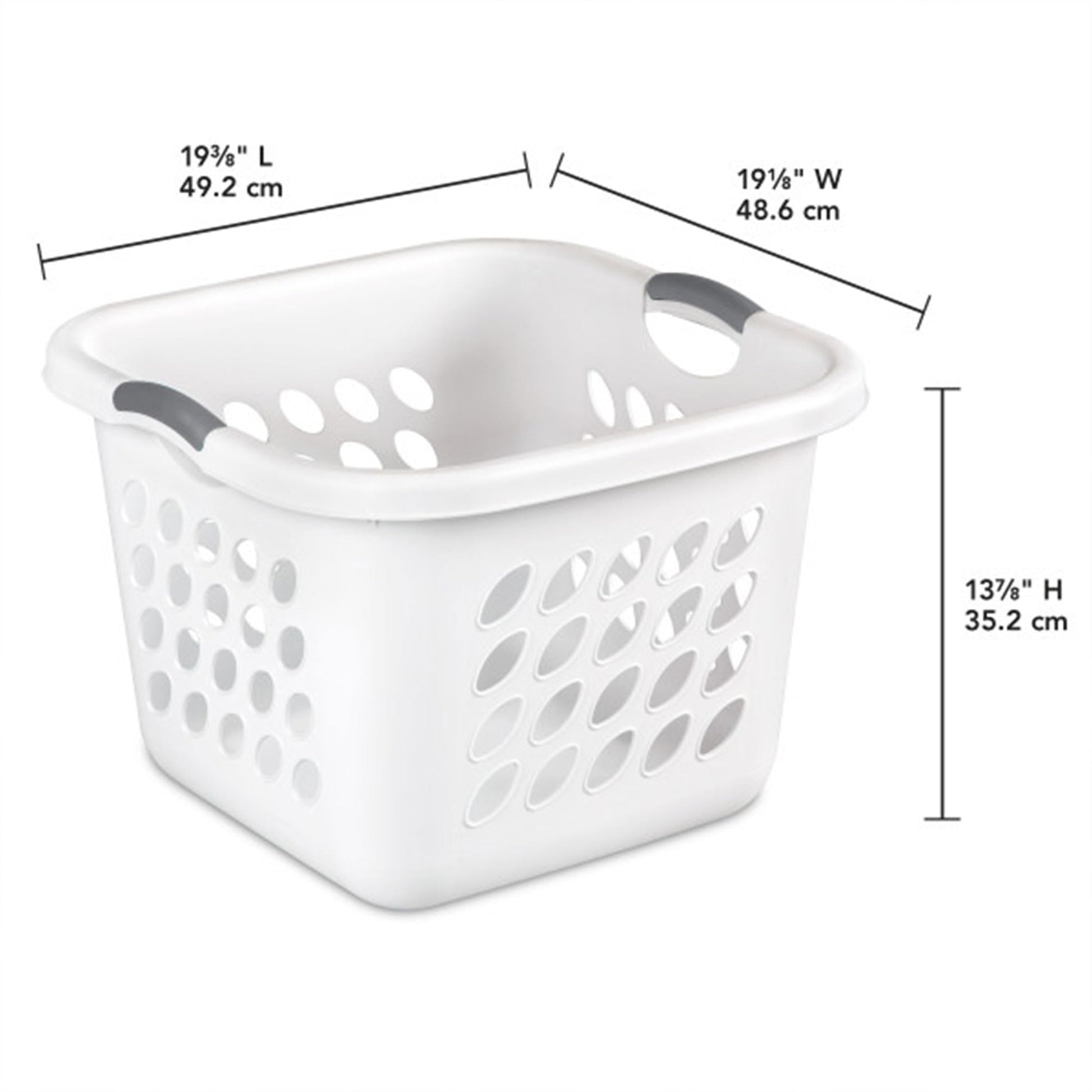 Sterilite 6-Pack Square Laundry Basket, Sturdy Plastic Clothes Hamper, 1.5 Bushel, White