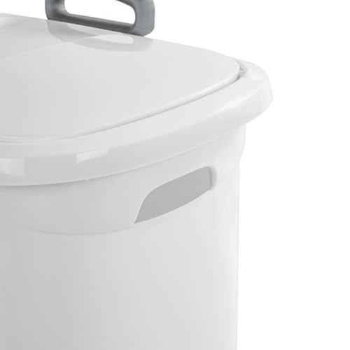 Sterilite 3-Pack Laundry Hamper with Lid and Wheels, Rolling Clothes Basket, Ultra, White