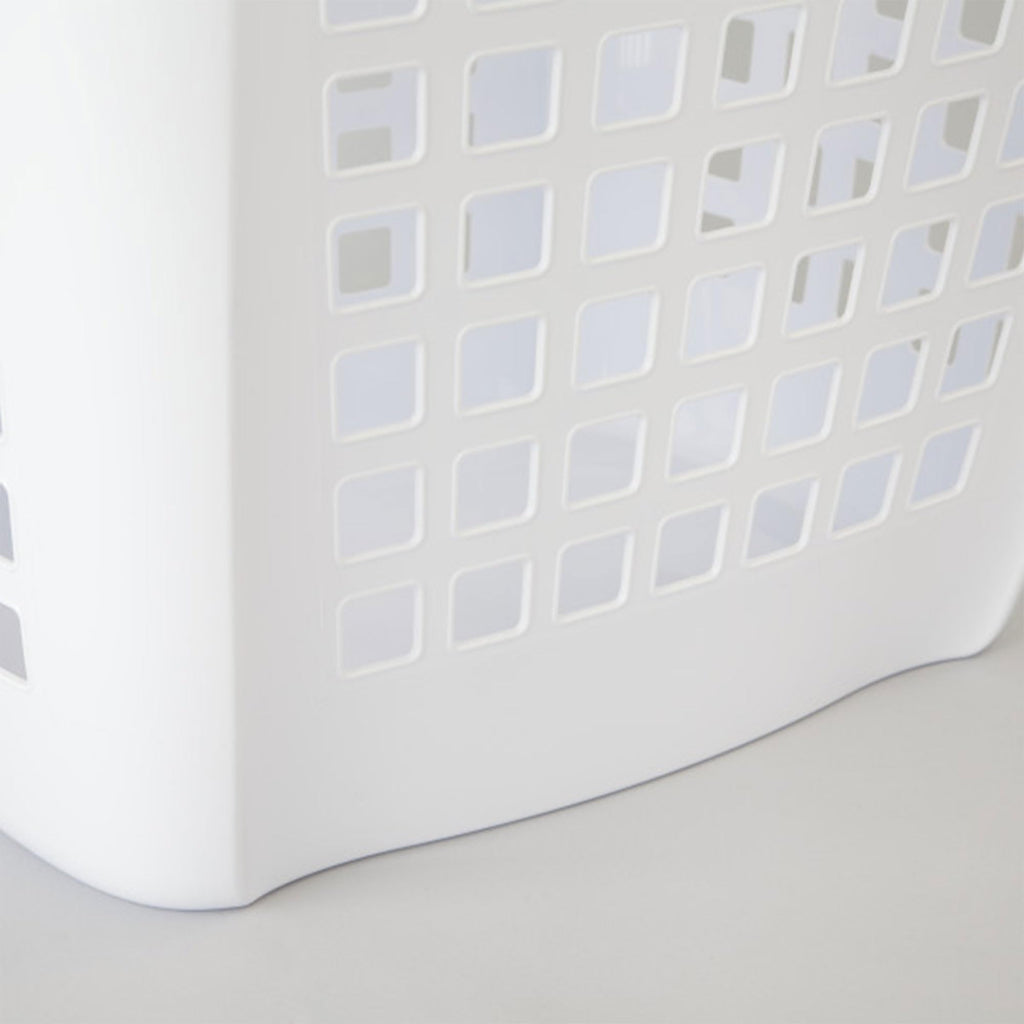 Sterilite Ultra Easy Carry Laundry Hamper, Comfort Handles to Easily Carry Clothes Between the Bedroom and Laundry Room, Plastic, White, 4-Pack
