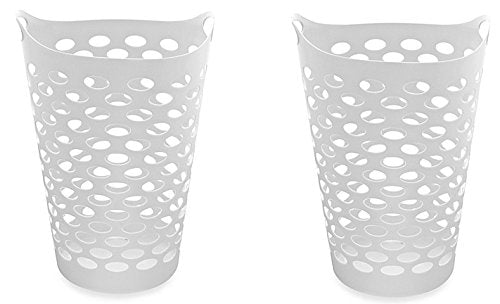 Starplast Tall Flex Laundry Basket In White (Set of 2)