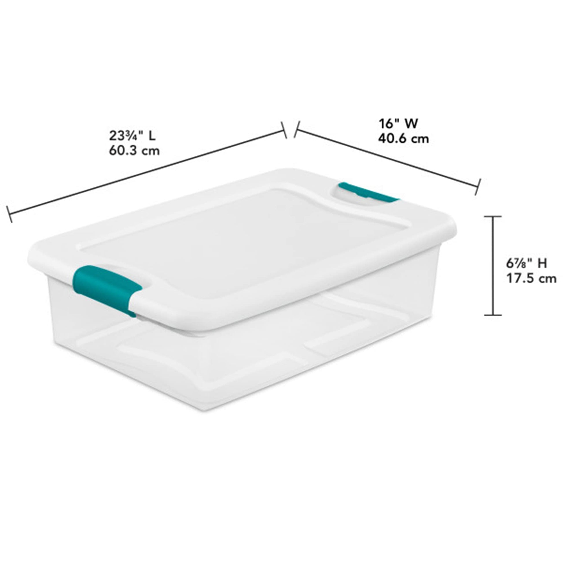 Sterilite 6-Pack Stackable Storage Bin with Lid, Clear Plastic Design, 32 Quart