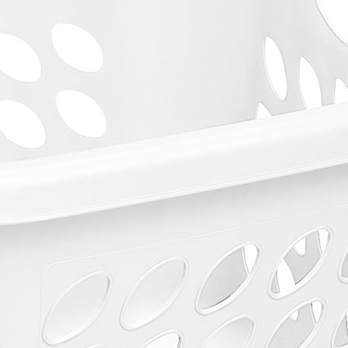 PEtbon 1.5 Storage Bushel Square Laundry Basket Plastic, Laundry Hamper White