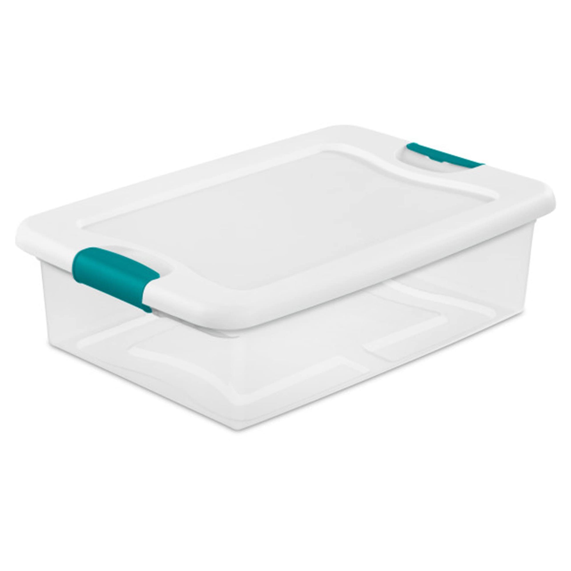 Sterilite 6-Pack Stackable Storage Bin with Lid, Clear Plastic Design, 32 Quart
