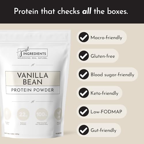 Protein Powder Made with 100% Grass Fed, Non Denatured Whey | Four Different Protein Sources from Organic Whole Food Ingredients | 15 Servings | 22g Protein